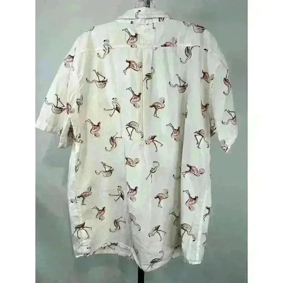 Levi's Men's Short Sleeve Riverton Poplin Button Down Flamingo Shirt Size XXL - Picture 2 of 9